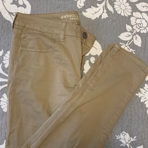 American Eagle tan jeggings, size 14